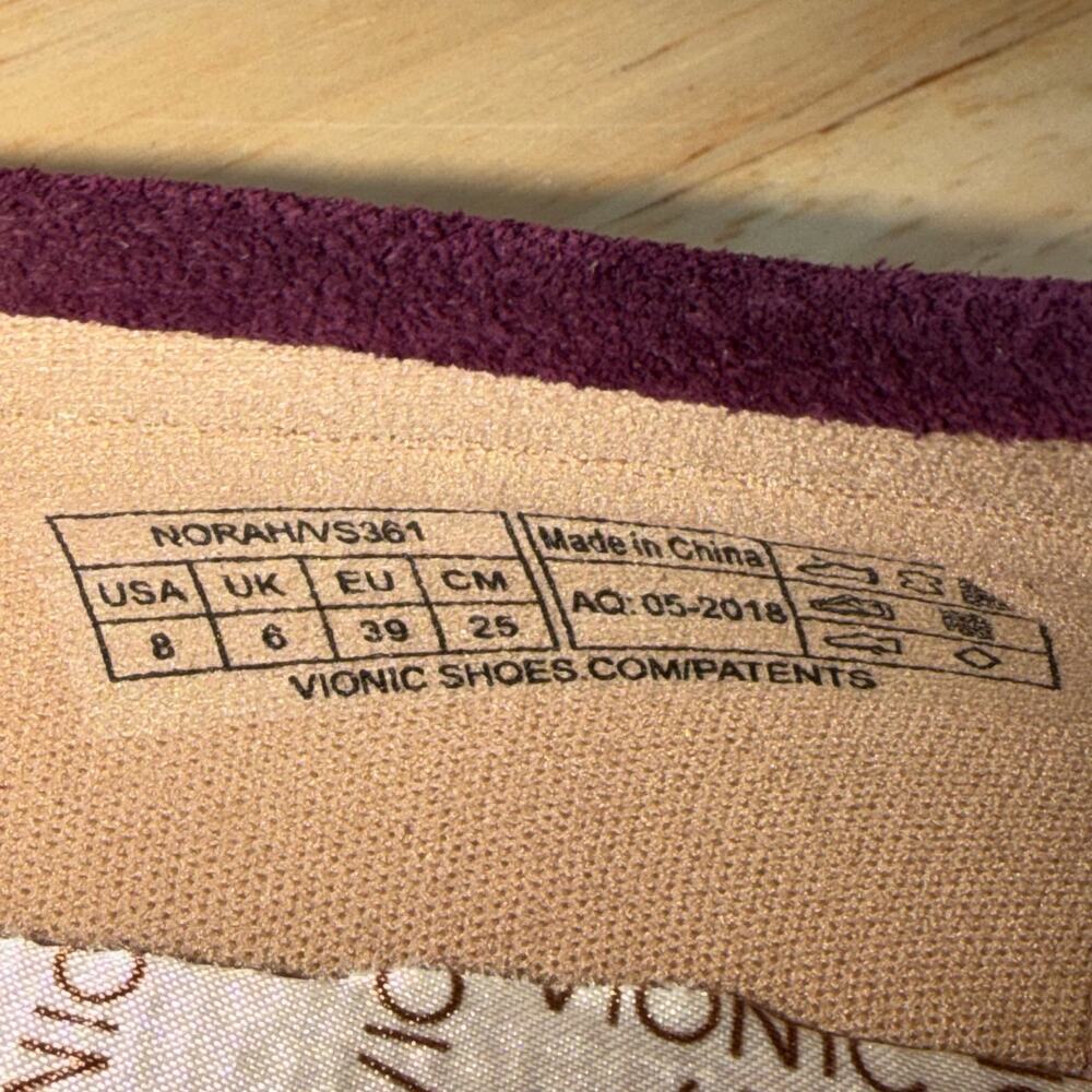 Vionic Norah Suede Moccasin Loafer Burgundy Slip-On Women’s Size 8 US - Picture 8 of 8